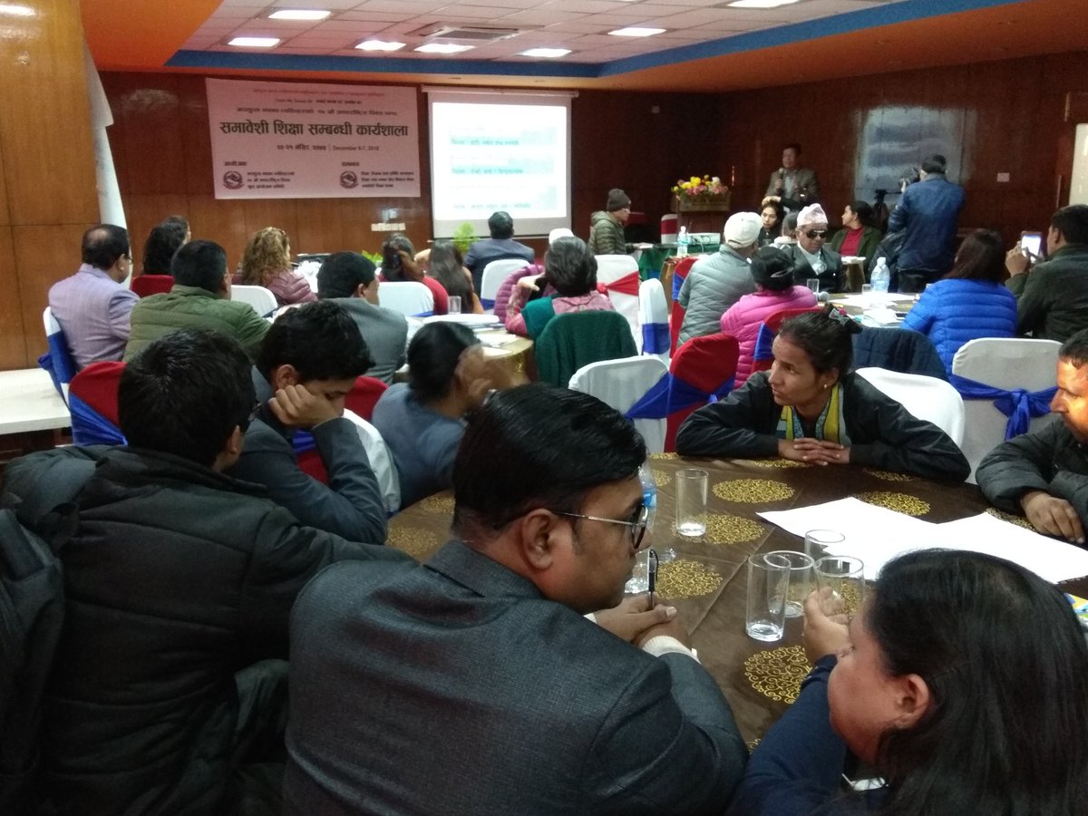 Shaurabh_SkS's tweet photo. 2-days workshop on #InclusiveEducation is provided platform for all cross #DPOs to share specific need, issue & recommend to support @moenepal to ensure no children left from education opportunity #LNOB @CBMworldwide partners #nfdn #ndwa #koshish #rcrd shared their experiences https://t.co/hWqGzQdUOK