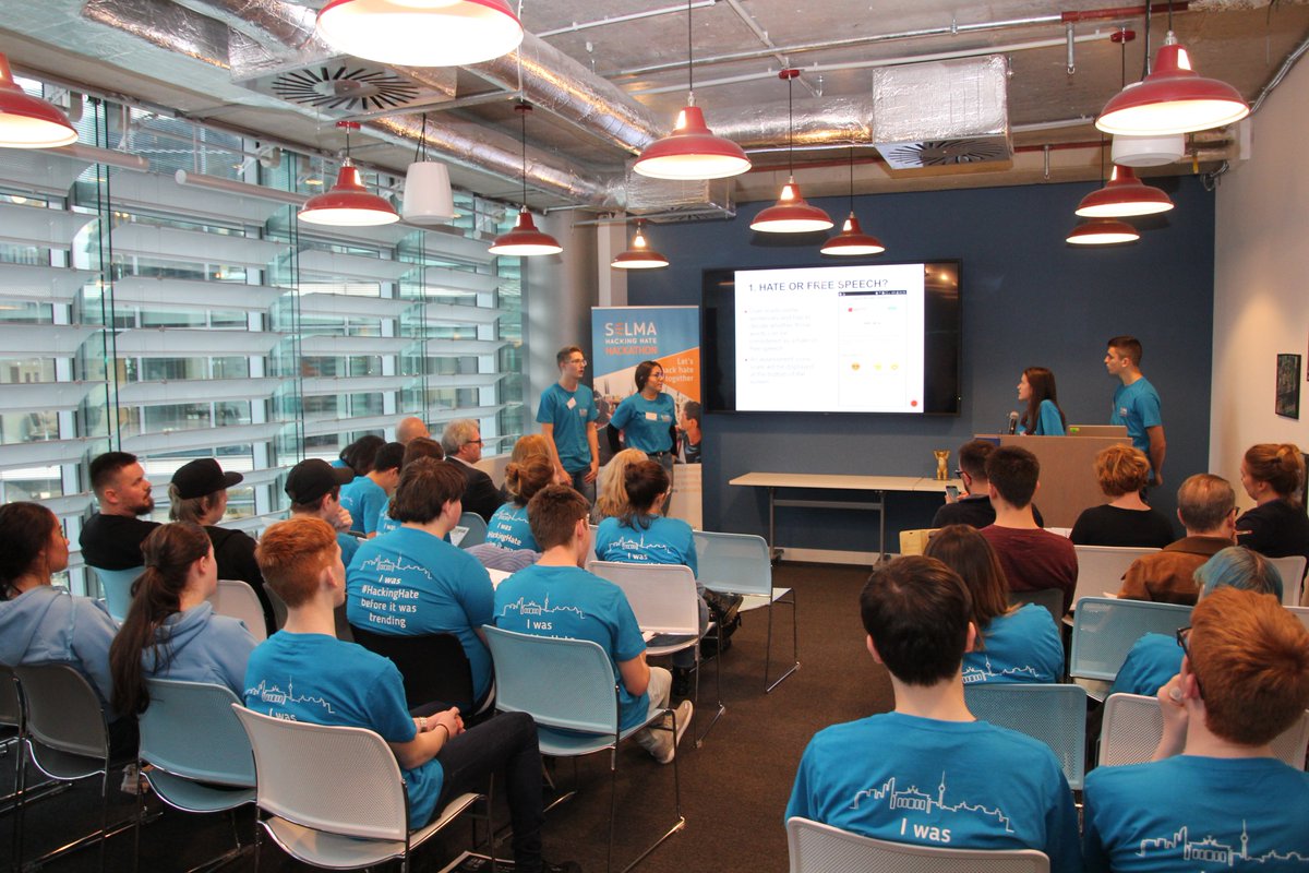 eu_schoolnet's tweet photo. The #SELMAhack pitch presentations continued with Hatebusters, Stop Bullying and Digital Vikings. Now the jury will retire to decide which idea deserves the hackathon prize 🏆❓ https://t.co/n4D0xJFdQ9