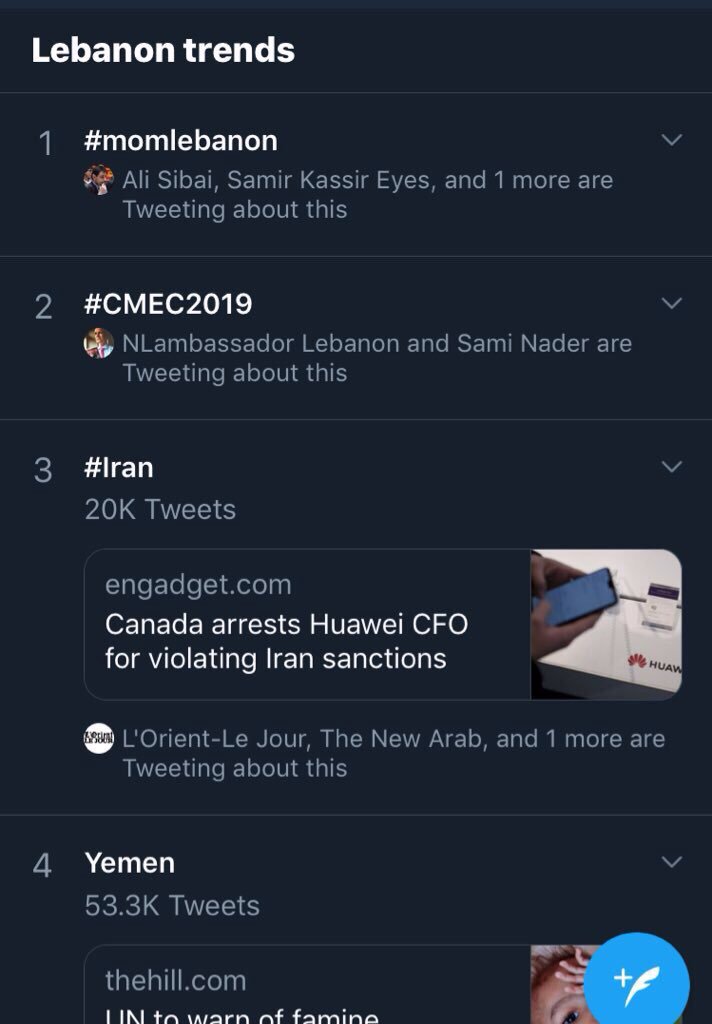 OlafSteenfadt's tweet photo. After just four hours online, #MOMLebanon is trending no. 1 on ⁦@Twitter⁩ - thanks to ⁦⁦@BMZ_Bund⁩ and ⁦@GermanEmbBeirut⁩ for making this happen. https://t.co/8ZEahIovdm