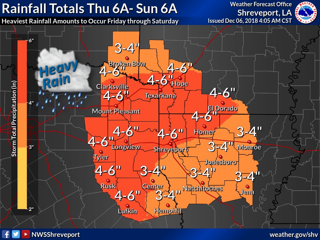 NWS Shreveport on Twitter "Rain to increase today and overnight and