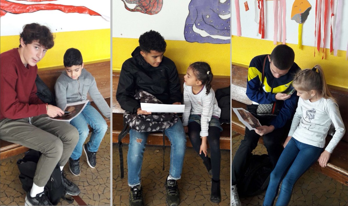 PMOrchest's tweet photo. #ODMB « J’ai bien aimé le tableau où ils jouaient aux cartes, c’était super bien ! »
Rencontre et échanges entre des élèves de seconde et de CP de #Villemomble autour de tableaux de Théodore Boulard et des idées sur la campagne et la ville.
@clairegibault @AgnesBesnard https://t.co/ktQwwZuKu1