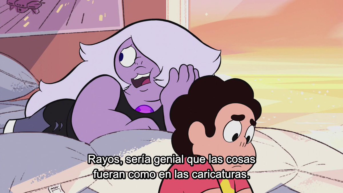 ivoportillo's tweet photo. #Cap62 Pearl y Garnet se fusionan para destruir una torre comunicativa de la gema verde. Pero después Pearl comente un engaño para volver a usar la fusión. Garnet se enoja severamente con ella. https://t.co/mLV4vkA61i