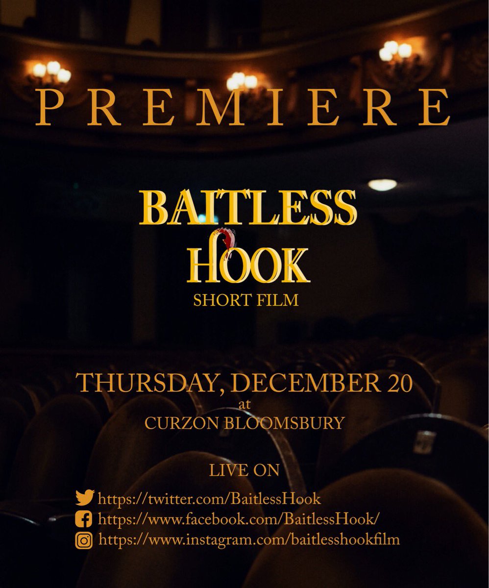 BaitlessHook's tweet photo. We are delighted to announce that Baitless Hook will premiere in a private screening at Curzon Bloomsbury this festive season. Hands down and lights out for our #BaitlessHookFamily of cast and crew members who made this story come to life. https://t.co/jSGLQB8xiZ