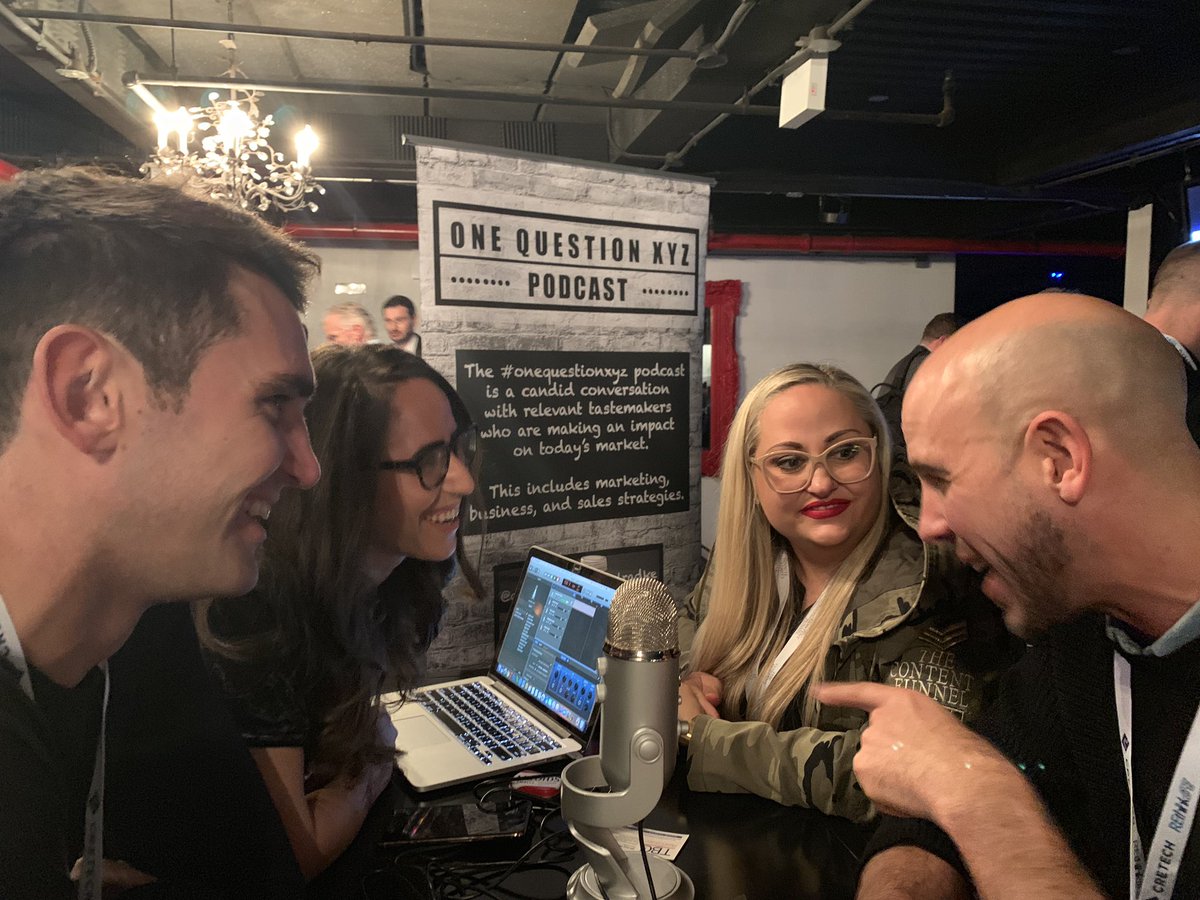 BrianPrezgay's tweet photo. Loving the conversation with @JeremyBergstein and the crew from the podcast #onequestionxyz at #CREtech #nyc #retail @carlradke https://t.co/3mAwX0rzPz
