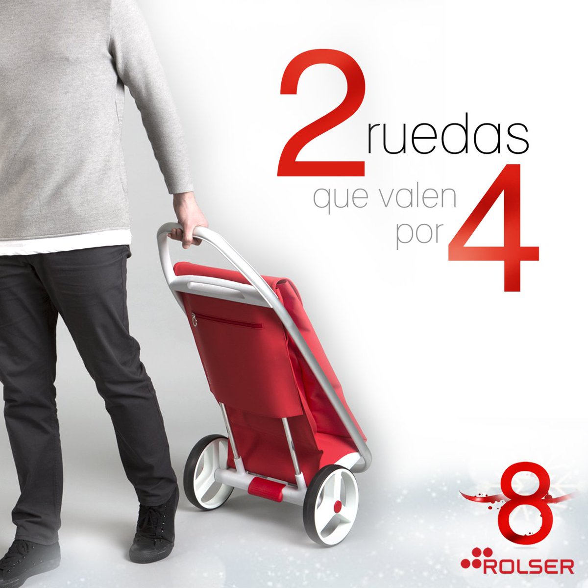 Subir y bajar escaleras o llevar todo el peso que necesitas, ahora cuesta la mitad... y con la mitad de ruedas. ¡Sorpréndele con un regalo que vale por 8! rolsernewgeneration.com #melopido #rolser #8 #newgeneration #navidad #regalos