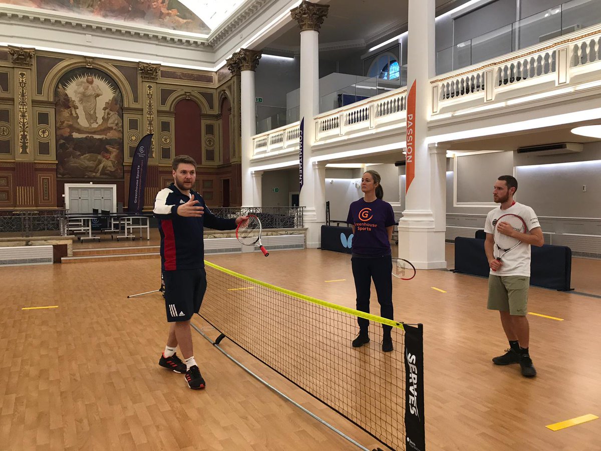 GreenhouseCTR's tweet photo. Great #Serves tennis activator course held at the centre today. Coaches, volunteers and office staff getting involved to support get more young people active. @TennisFndation @BritishTennis @_Greenhouse_ #ThankfulThursday https://t.co/43PKC3169H