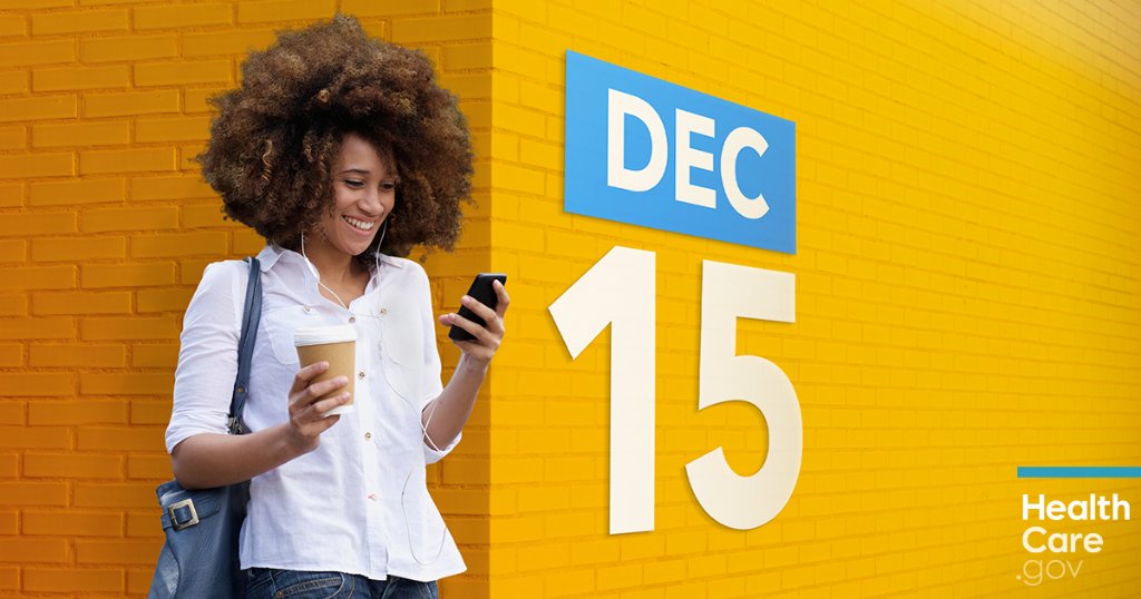 Image of female coming around corner of building. Other side of corner text reads: Dec 15.