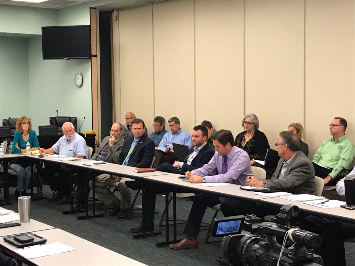 FLSERT's tweet photo. Director @WesMaul joins local elected officials that comprise the Long Term Recovery Task Force in Bay County for their first meeting at the county government center. The task force will implement the National Disaster Recovery Framework put in place by @FEMA. https://t.co/TjY9qn0ERp
