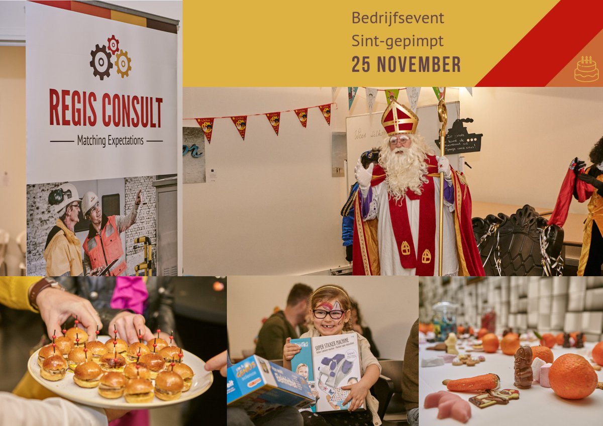 RegisConsult's tweet photo. Sinterklaas is weeral bijna naar Spanje vertrokken. Maar de Sint was reeds aanwezig op ons bedrijfsevent in Lochristi geweest op 25 november. De sfeer zat er goed in, is er iets mooier dan de lach van een gelukkig kind? We wensen hem een behouden vaart! https://t.co/BYIFTvm23K
