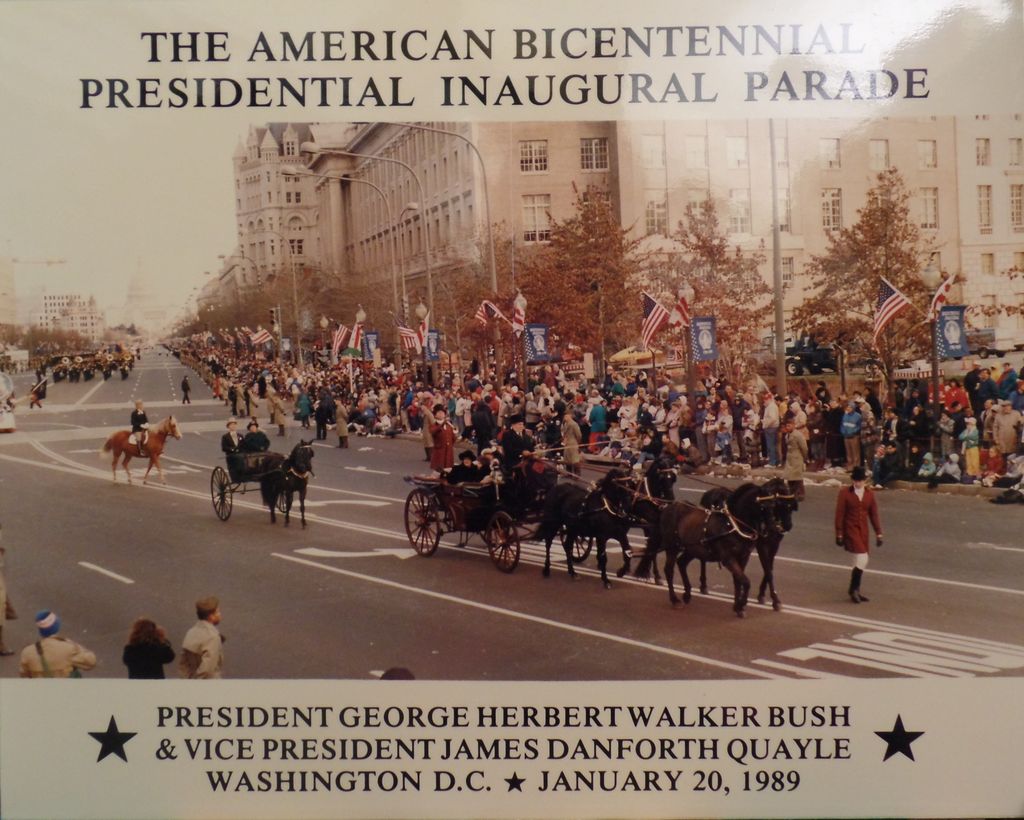As the nation mourns the loss of a President George HW Bush, we remember him with this poster of Morgan horses participating in his inaugural parade.