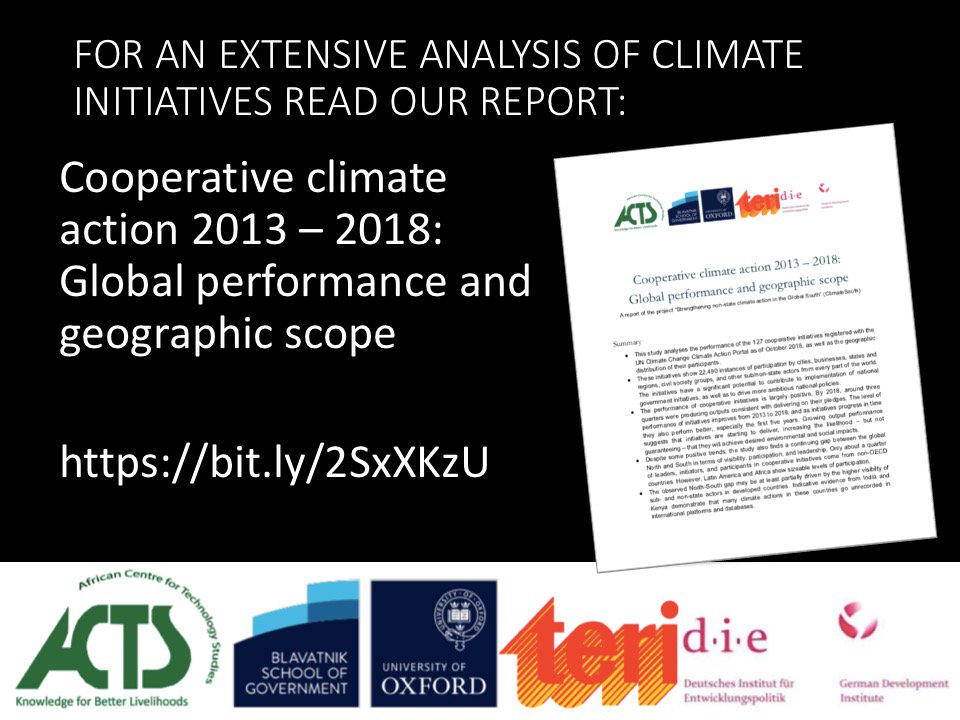 sanderchan's tweet photo. 10/10 The 2018 Yearbook of Global Climate Action presents results of our #ClimateSouth project (@BlavatnikSchool; @DIE_GDI; @ACTSNET; @teriin). We also published a detailed report "Cooperative Climate @actionlac 2013-2018". See: https://t.co/1fyhuWnqRP #COP24 #Klimalog @UNFCCC https://t.co/laYNxNpSs6