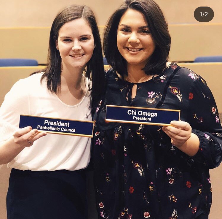 QU_ChiOmega's tweet image. Chi Omega builds leaders. Our chapter is honored to have many women who lead outside our fraternity as well as inside. We're so proud!❤️💛