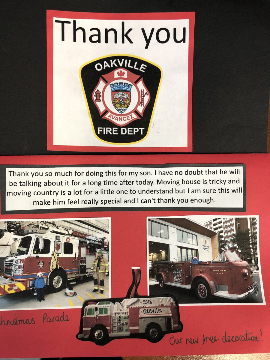oakvillefire's tweet image. A huge thank you to all the staff at Captain R Wilson Public School for helping us with our surprise for Dylan this morning!  We weren’t kidding when we said he was our biggest fan. Safe travels to the Kidd family from your OFD family