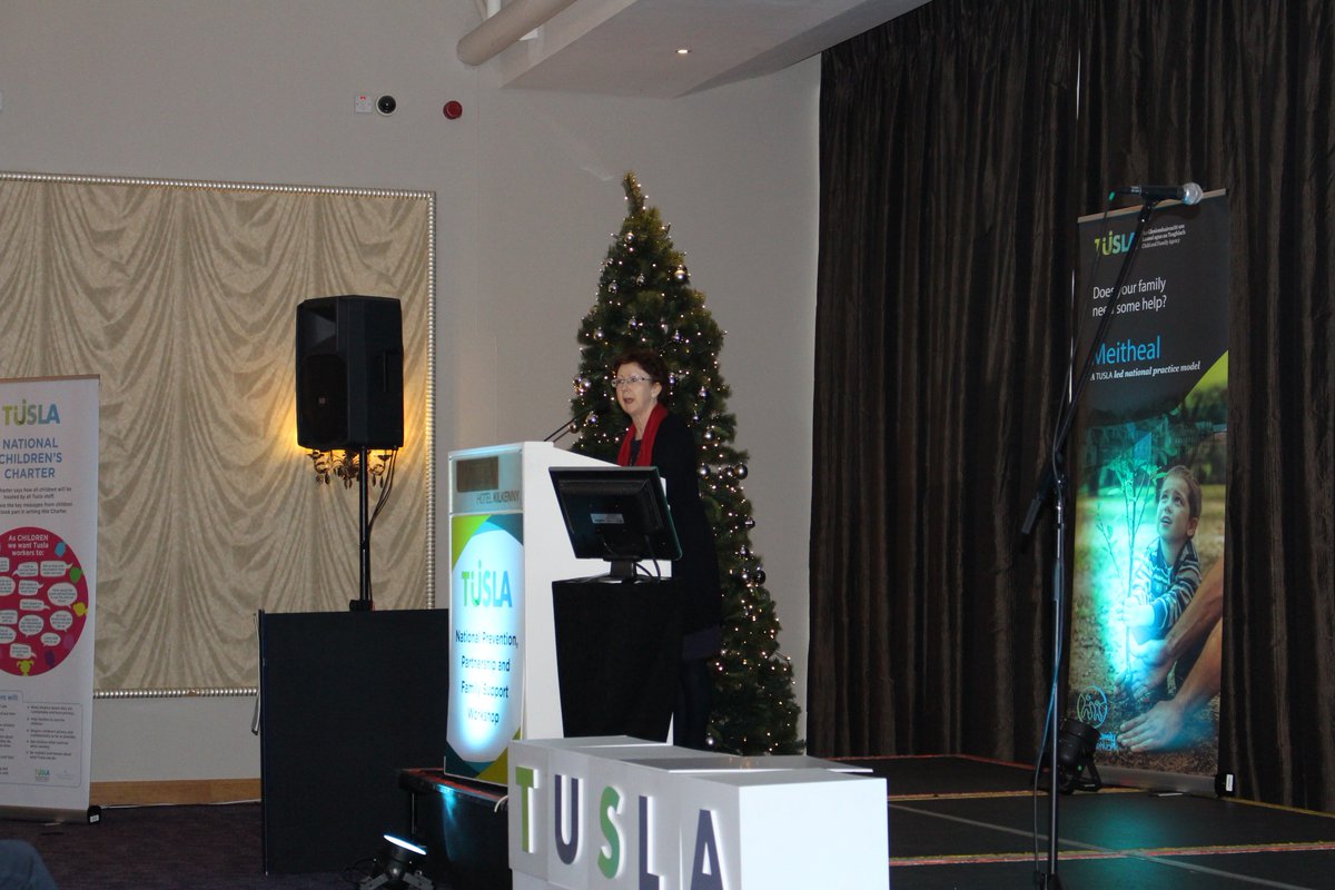 tusla's tweet photo. Dr Aisling Gillen of @tusla closes #PPFS18 workshop remarking: “I want to thank @norahgibbons Norah Gibbons personally and professionally. Her support has been vital to the success of the PPFS programme over recent years.” Also, pays tribute to Dr Fergal Lynch of the @DCYAPress👏 https://t.co/dKRgWzUp0A