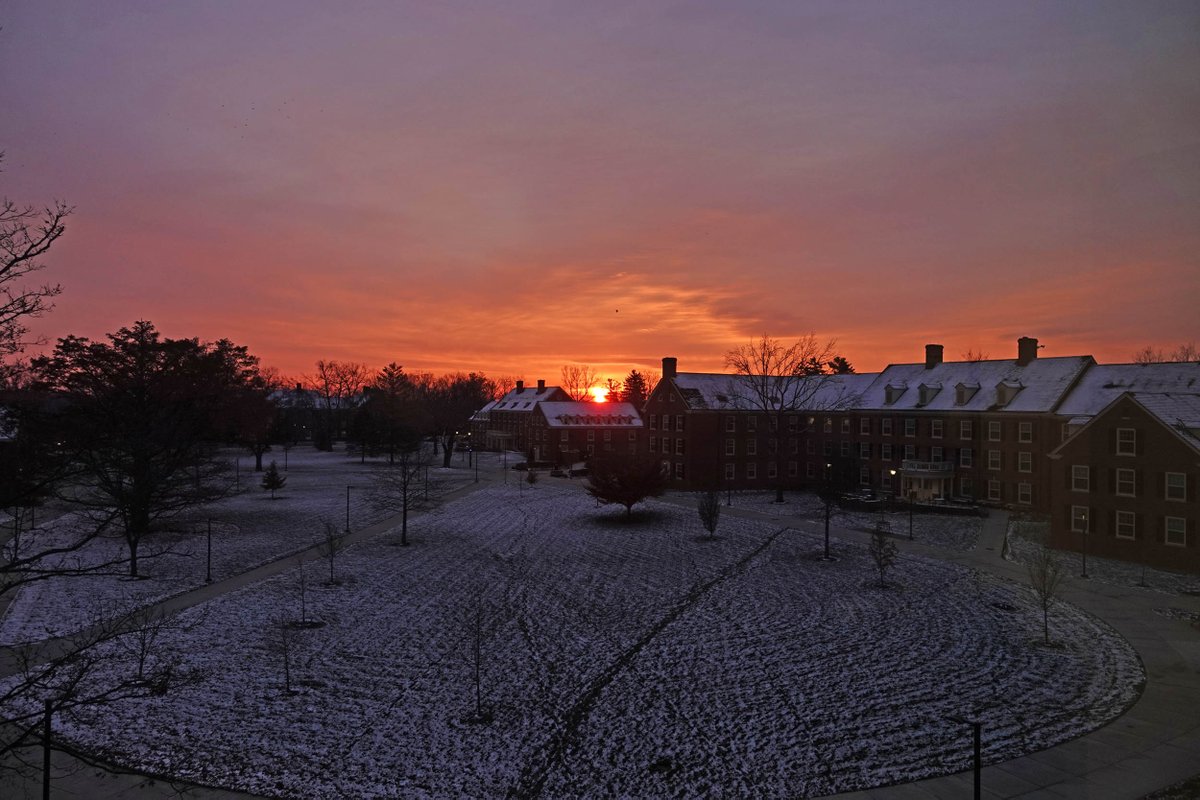 FarmerSchoolMU's tweet photo. Sunrise over McBride Hall from the @FarmerSchoolMU Department of Management office this morning. Have a great day folks! @miamiuniversity #MyFSB #suchaplace #FallForMiami https://t.co/HX2Pn4St2b