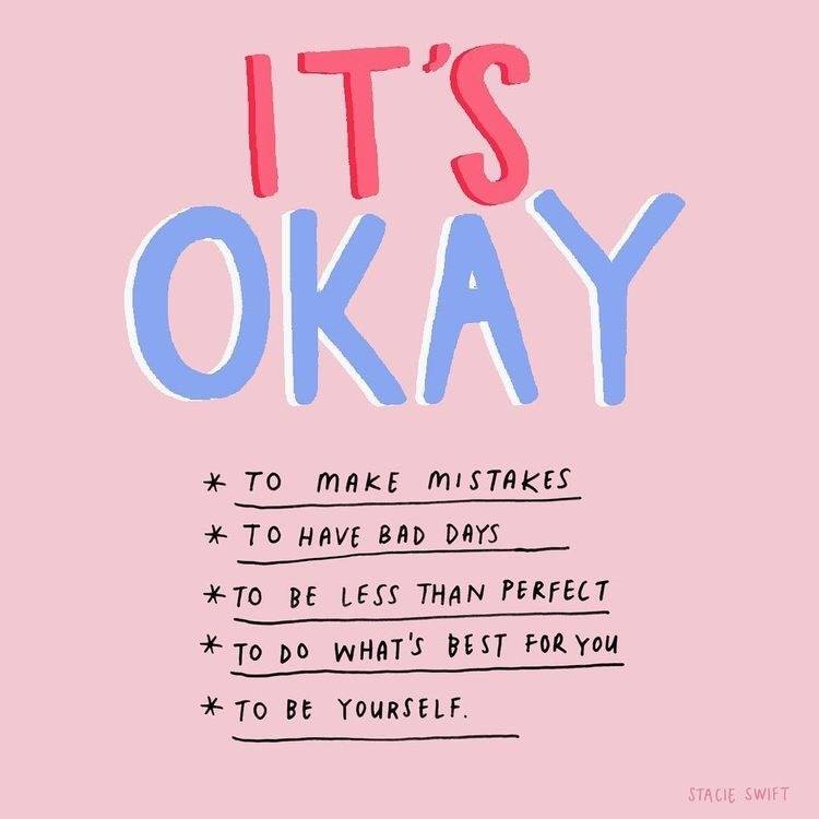 Tell yourself again and again and again...it IS okay. #okaytonotbeokay #isitokay #human #edrecovery #selftalk #wordsmatter #umatter #youmatter #growth #process #progress