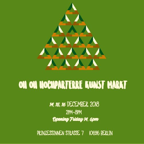 OH OH Hochparterre Kunst Markt opens next week! Come by to the artist-run gallery Hochparterre in Moritzplatz and pick some local artist prints, music label rarities on wax and visit our Xmust group show feat 20 artists! #Berlin  #Weihnachtsmarkt #kunst #nonprofit #kreuzberg