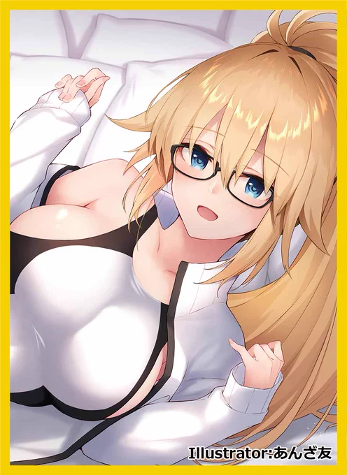 C95新作情報⑦FGOより、「水着ジャンヌ」のプレイマットとスリーブになります。イラストはあんざ友様() になります!プレイマットは眼鏡有り版無し版がございます。(C95よりプレイマットのサイズが600×350になりました) 