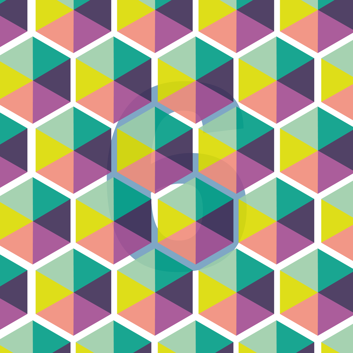 hellowearehue's tweet photo. HEXA - What can you see, hexagons or cubes? They both have 6 sides. - Digital illusion by Paige #hueadvent #numbersix #christmascountdown https://t.co/FJx4rOmsak