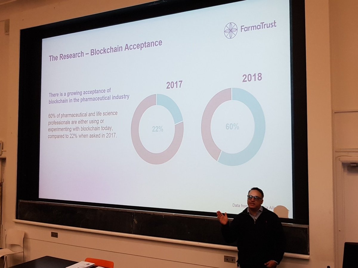 RT FarmaTrust 'RT UCLFightsFakes: Our first speaker for today, Raja Sharif, CEO and Founder of FarmaTrust, here to speak about how blockchain can reduce prevalence of fake medicines. A very fast growing field!

#UCLFTFweek #Pharmacy #Healthcare #fake… '
