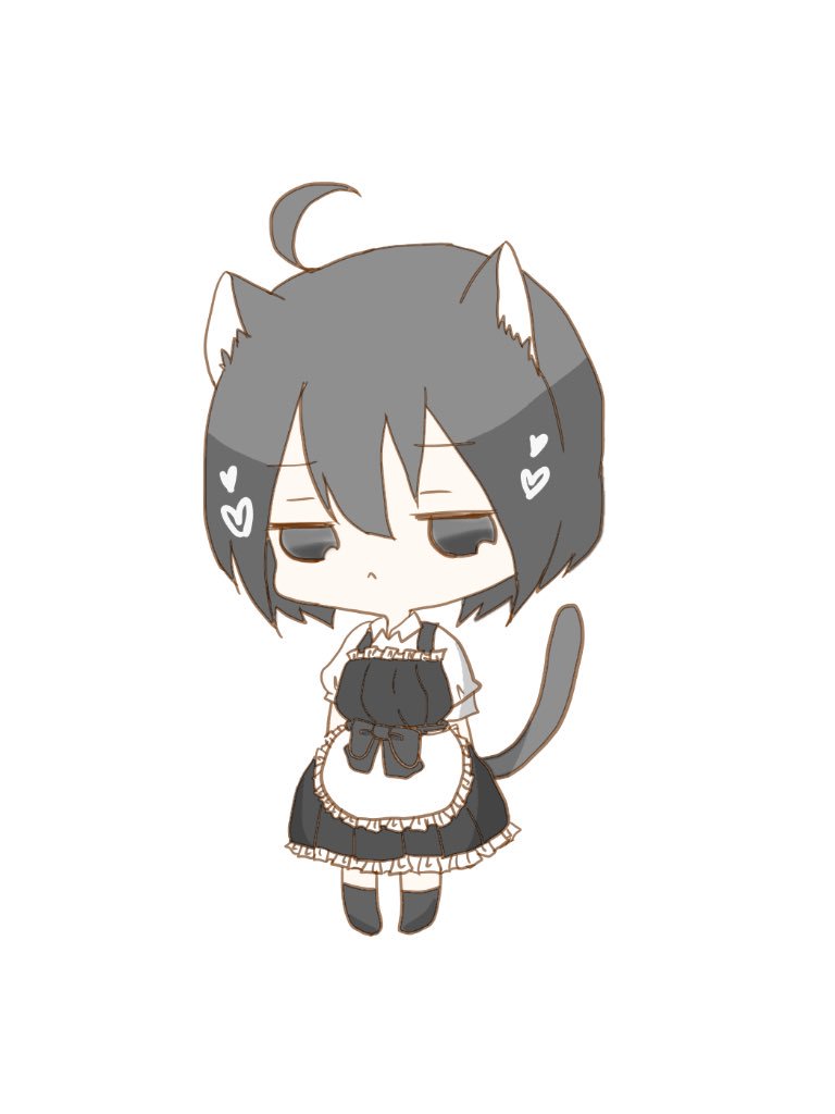 みん フリーアイコン 昨日の落書きに色ぬりヾ W やる気ないメイドねこ T Co Fvgda1yczp Twitter