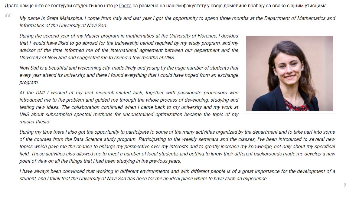 Departman za matematiku i informatiku, PMF, NS tweet media