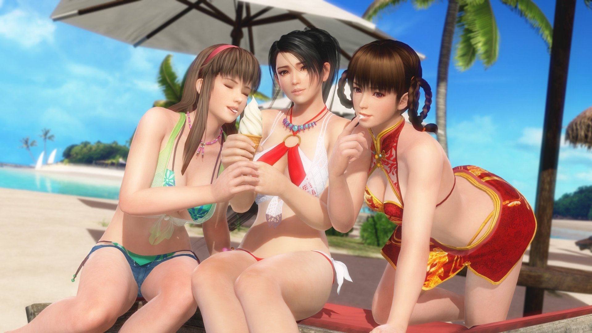 Doax Venusvacation公式 メインビジュアル更新 壁紙追加 オーナーさんをお出迎えするゲームのメインビジュアルに 1周年記念最後の一枚を追加 今回は レイファン さん ヒトミ さん 紅葉 さん 公式ページでも壁紙として配布中だよ 1周年