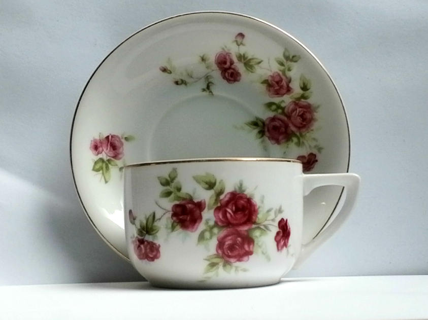 Porcelain Teacup Saucer Set Country Roses, Floral teacup etsy.me/2Uppicv              #cupsaucerset #vintageteacup #floralteacup 
#cottagechic #rosespattern #teacupset #Collectibles #mothersdaygifts #teaparty #giftunder20 #giftformum