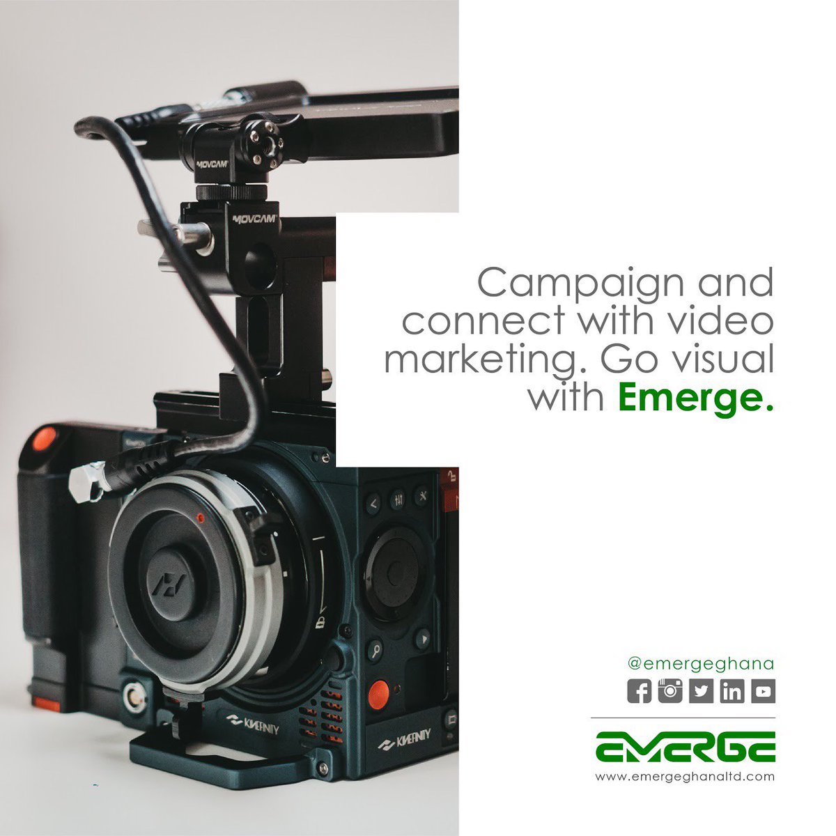 Campaign and connect with video marketing. Go visual with Emerge.
_______
emergeghanaltd.com