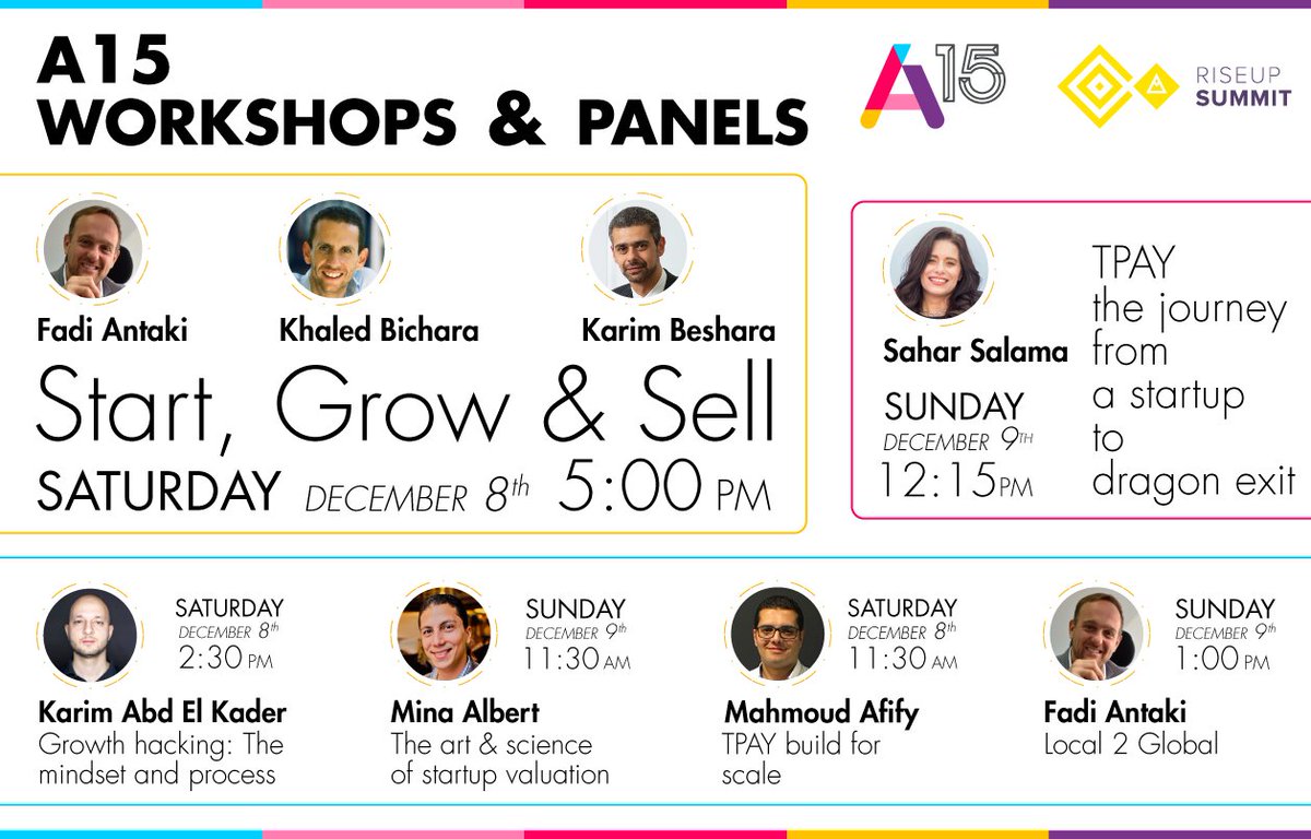A15_Inc's tweet photo. Book your calendars for @A15_Inc's Panels and workshops at @riseupsummit 2018. We are very excited to see you and talk to you during the next 3 days.
For more details about our activities, please check this link:https://t.co/j6lg5QNs2G
#A15_Lineup #A15_Famil https://t.co/EJzX9RGtXh
