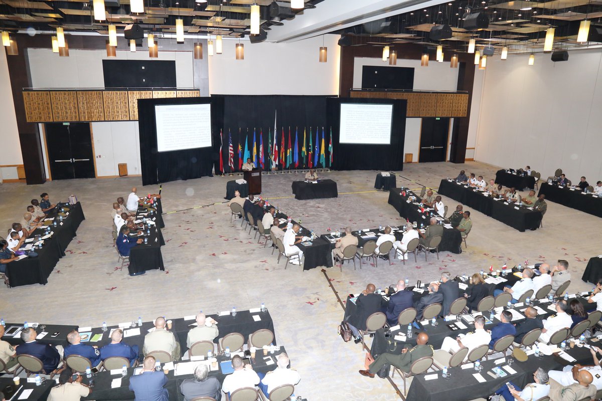 Southcom's tweet photo. #Caribbean security: Day 2 of the Caribbean Nations Security Conference #CANSEC18 is underway. Today, #SOUTHCOM Cmdr, Adm. Craig S. Faller, & Caribbean leaders are discussing regional response during a humanitarian crisis. #EnduringPromise @ttusa @mns.tnt @TTDefenceForce https://t.co/9RiWCO9PT0