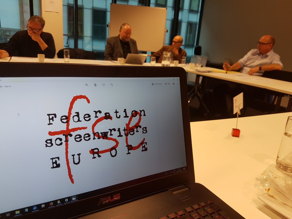 FSEscreenwriter's tweet photo. Executive Committee of the Federation of Screenwriters in Europe meeting in Brussels to discuss current status of EU legislative process, next world conference of screenwriters in 2020 and priorities and projects for the next year. #wcos04 #copyrightdirective https://t.co/GhWxvfwYwO