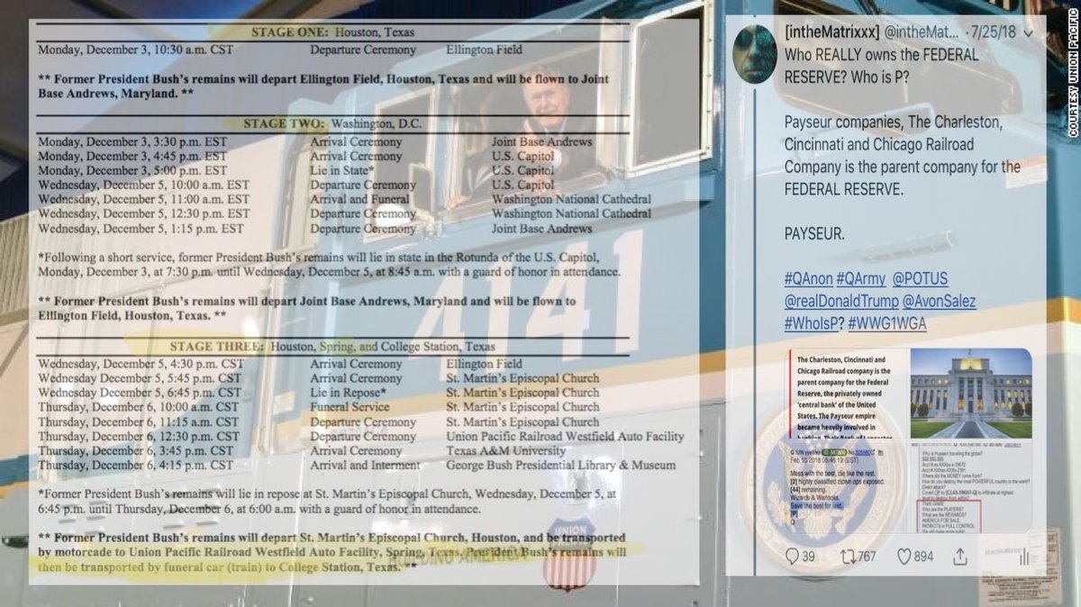 #Bush41 has a  #Payseur train engine. 4141, 5:5? Also, remains will go to UNION PACIFIC RAILROAD Auto Facility in SPRING [Rothschild], TX?Transported by TRAIN? Parent companies of Fed Reserve? #BushFuneral Right in your face? @POTUS  #QArmy  #PatriotsUnited  #QAnon  #WWG1WGA