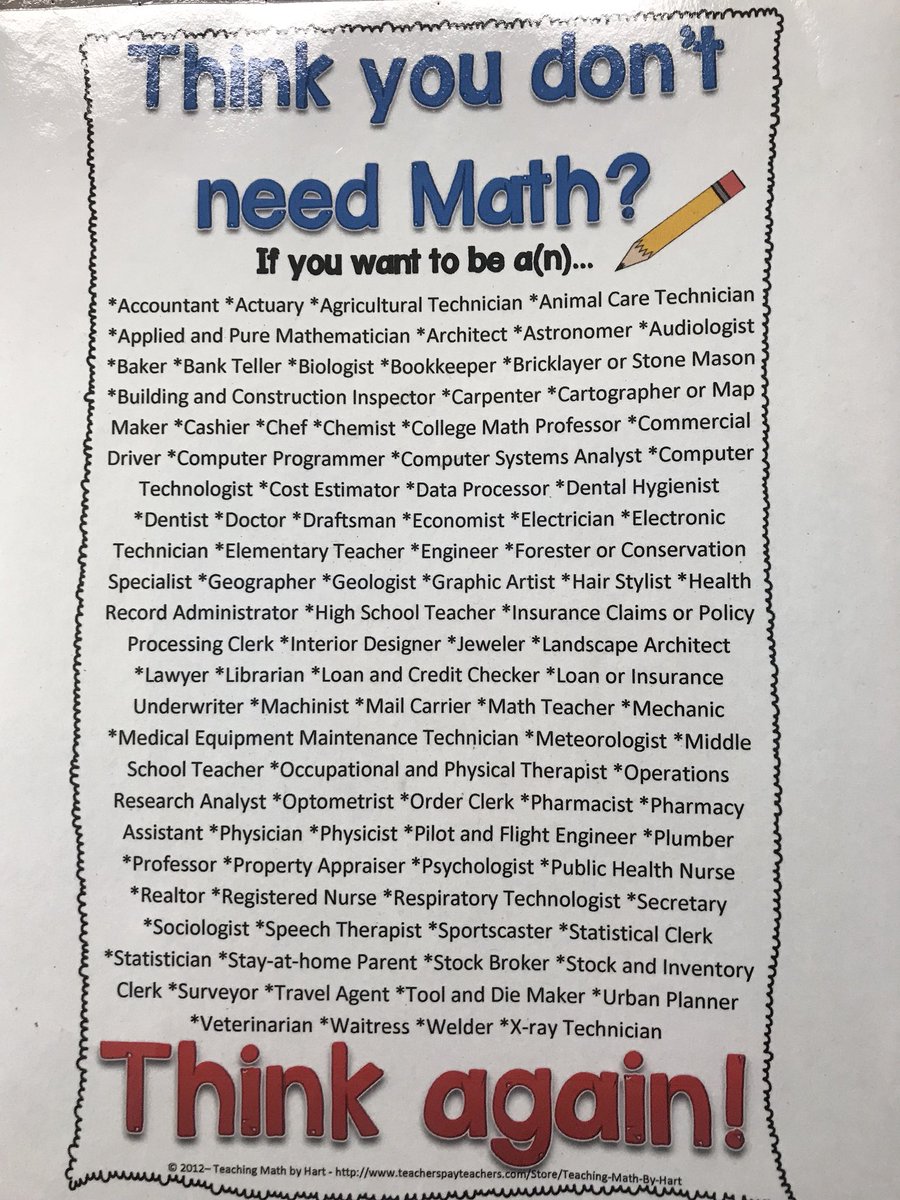 PDLadyConsults's tweet image. Math is everywhere! Embrace it! #MathisFUNdamental ➗✖️➕➖#ThursdayThoughts #RealWorld #Adulting @PGCPSMSHSMath @PGCPSK5Math @PGCPSCTE @pgcps @MontpelierES