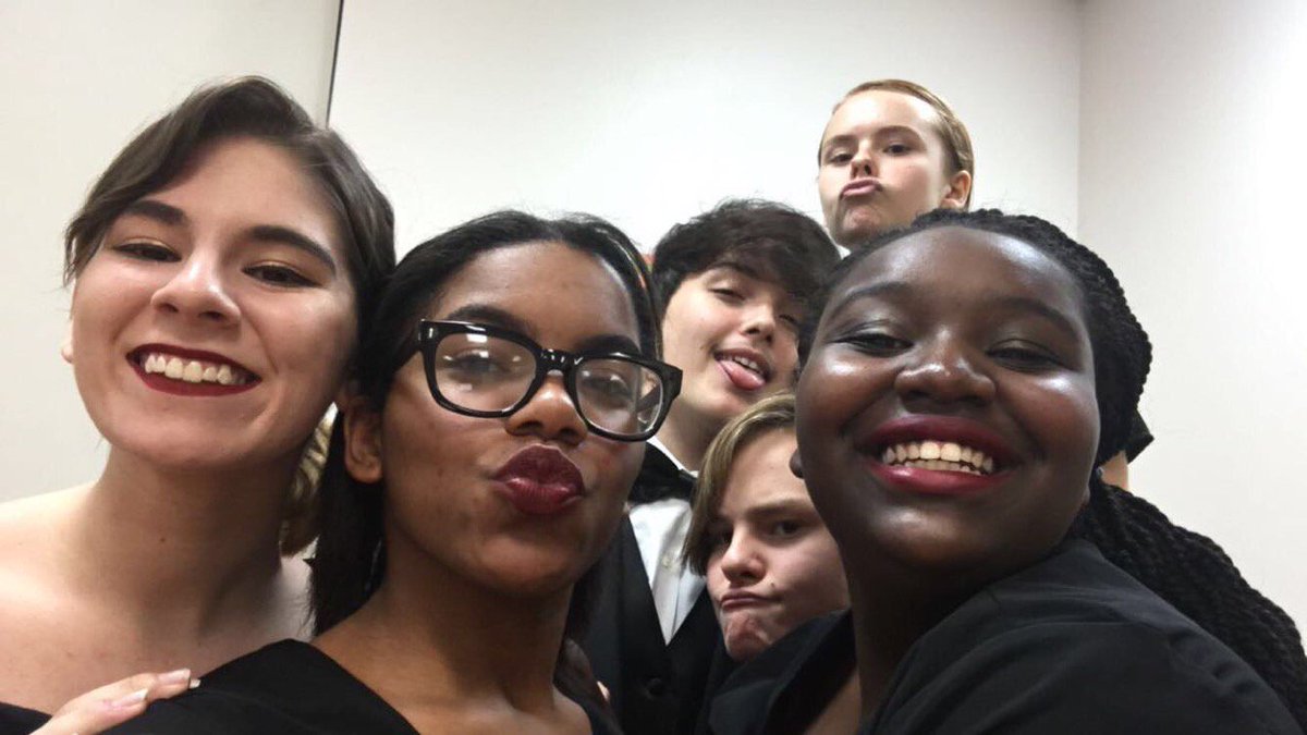 FPCFormality's tweet photo. "Hanging out "at the Flagler Public Library waiting to perform for the festival of trees.  Sometimes the best part of concerts is the fun we have getting ready! https://t.co/HOrKeYL9ni