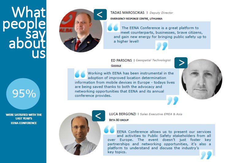 JeromeEENA's tweet photo. The programme of the #EENA2019 event is out! 👇

All info, including the detailed programme and how to register, is available on our brand new event website here: https://t.co/a604ImME2p https://t.co/i0Qqd9CnB1