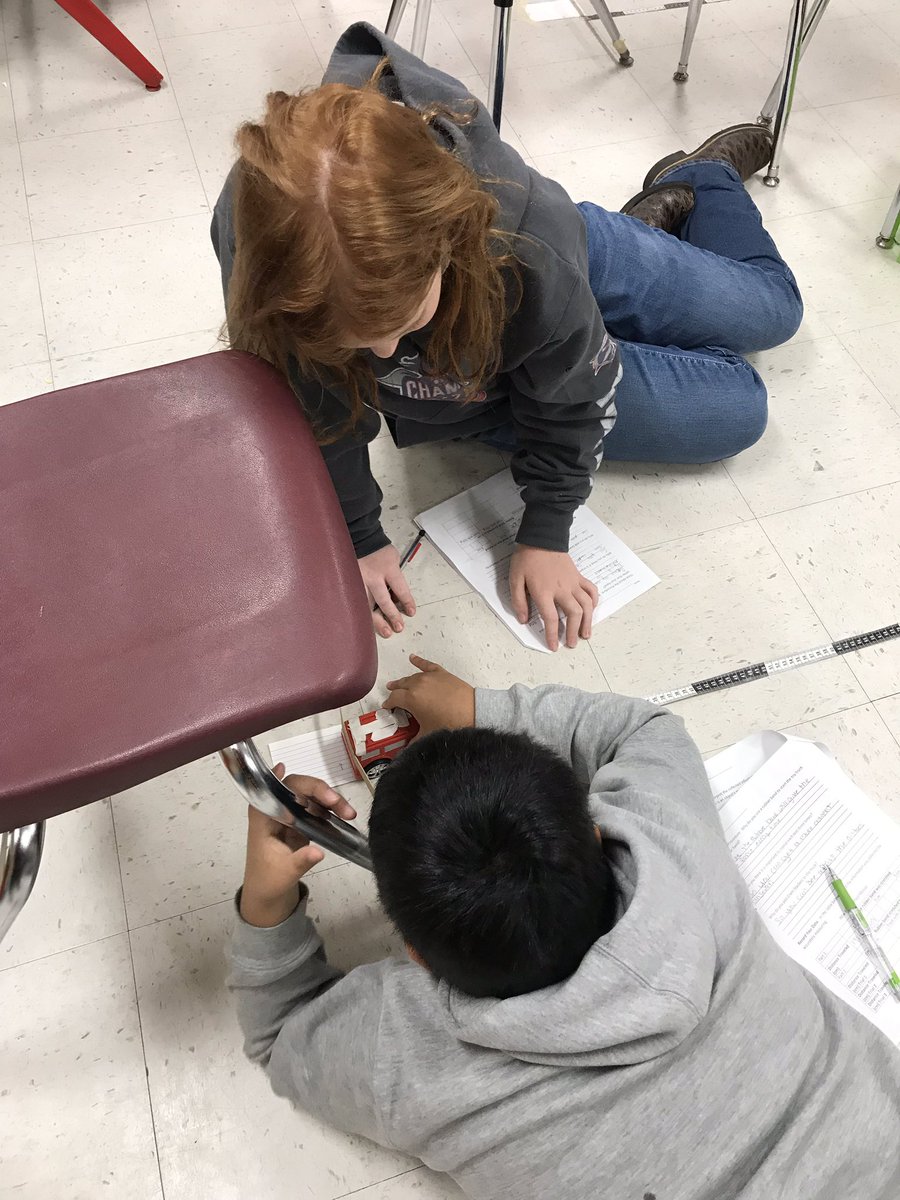 trmikrut's tweet photo. Testing the effect of mass and force on a car.  Toy cars are fun.  #mikeefesclassrules #scienceisfun https://t.co/RpqjDPghoR