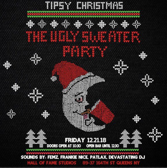 TipsyNights's tweet photo. We’re back. Ugly Sweater Party. Open Bar. Friday, December 21st. RSVP NOW https://t.co/YUupzOeIiV #ChristmasParty #UglySweaterParty #TipsyNights #EveryNightsATipsyNight https://t.co/2ZSYDh33OM