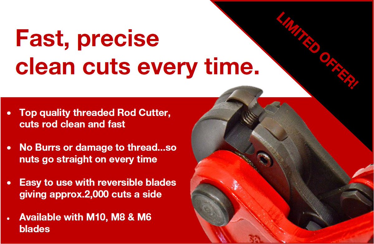 Top quality rod cutters to cut clean &amp; fast. No burrs or damage, cuts straight every time!
