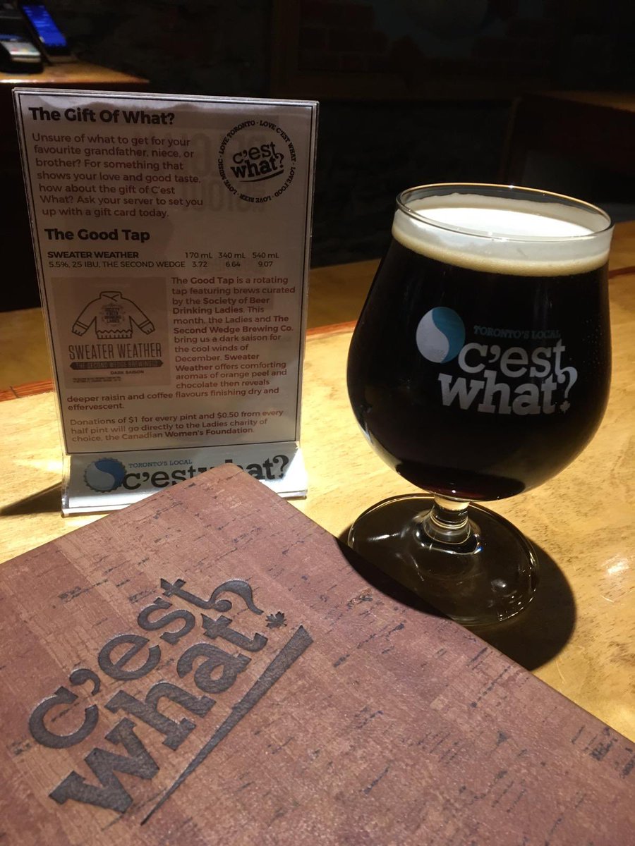 ladiesdrinkbeer's tweet photo. ๐ป Cheers to #thirstythursday! A great day to pop into @cestwhatto for our #goodtap brew.
๐ช We teamed up with @Thesecondwedge for this Dark Saison #collab - come try Sweater Weather & let us know what ya think! โ๏ธ
#ladiesdrinkbeer #beer #craftbeer #drinkcraft https://t.co/i7RLLWsHdv