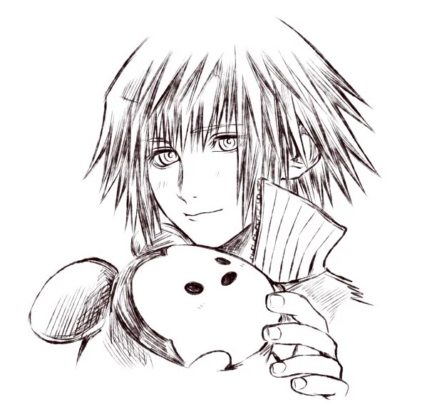 @PrettyRikuchan タグ恥ずかしいのと全然見当たらなかったので、今描いたのを捧げますね…(かわいくない…) 