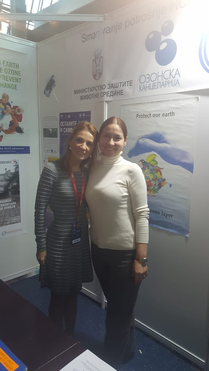 .@UNEnvironment <a href="/ozonaction/">OzonAction</a> Halvart Koppen, network coordinator addressing the particpants of International Congress and exhibition on heating, refrigeration and air conditioning #HFC #energyefficiency #IIFIIR Bojana Radeski and Mugure Kibe taking care of OzonAction Serbian booth