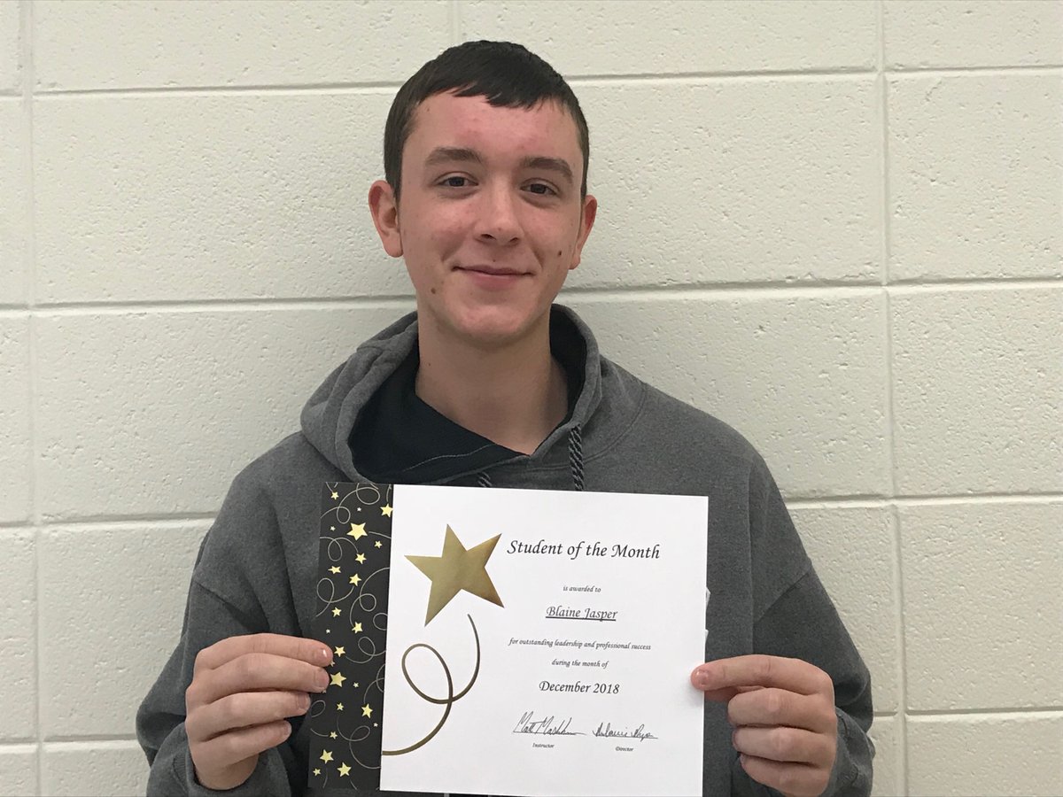 DCTechCenter's tweet image. Congratulations to Blaine Jasper, DCTC's December Student of the Month! Blaine is a  Buffalo High School senior enrolled in Collision Repair. Blaine is ready to learn every day, willing to help others, always goes the extra mile, and takes pride in his work. Way to go, Blaine!