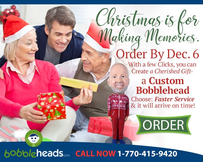 bobbleheads's tweet photo. Last chance!! Only a few hours remaining⏳⏳ to order your custom bobbleheads for Christmas 🎄delivery.

Place you order before 5pm EST 🕔on December 6th and choose Faster option to receive before Christmas Day.

#ad #custombobblehead #christmasshopping #christmasgiftsideas https://t.co/RCjZ3R58ts