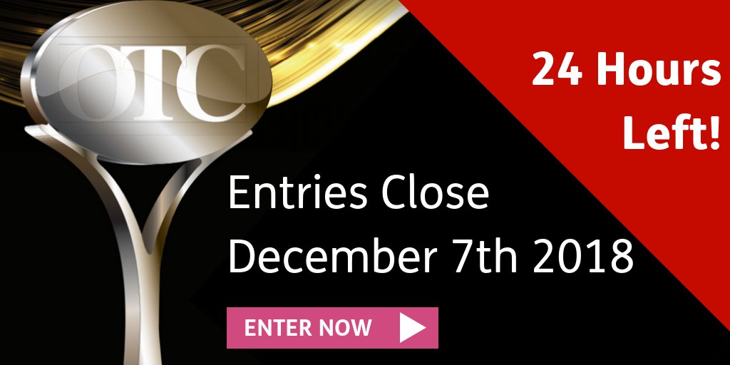OTCAwards's tweet image. Tomorrow entries and the early bird booking discounts to the 2019 #OTCAwards close tomorrow. Have you got your entry in? Don't waste anymore time bit.ly/d1hx