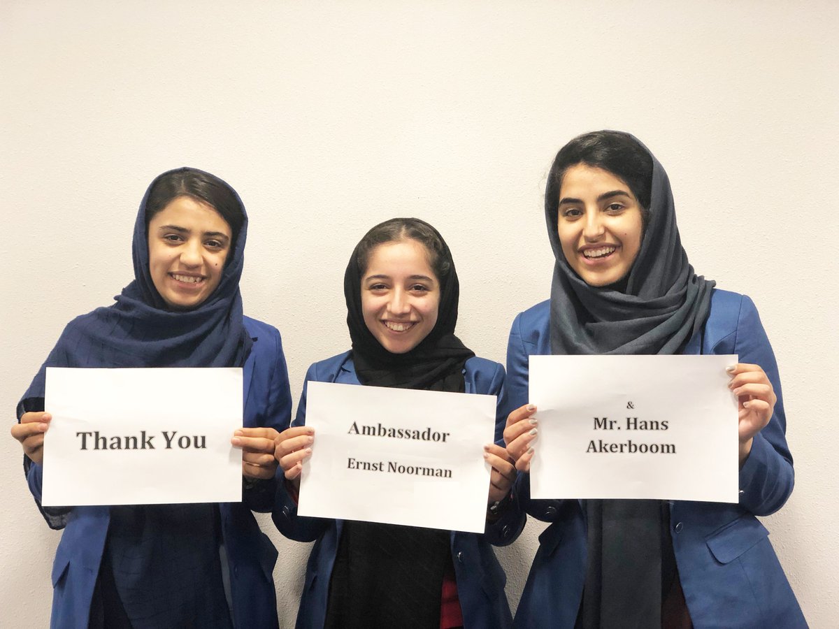 Roya Mahboob (@royamahboob) on Twitter photo Thank you Ambassador <a href="/enoorman/">Ernst Noorman - Ambassador for Cyber Affairs</a> and <a href="/jtmakerboom/">Hans Akerboom</a> for giving The Afghan Dreamers the opportunity to participate in the events of <a href="/RobotexInt/">Robotex</a> and Makeblock in Amsterdam and Tallinn. We really appreciate your support and help. #AfghanGirlsRoboticTeam #innovation #womenintech Thank you Ambassador <a href="/enoorman/">Ernst Noorman - Ambassador for Cyber Affairs</a> and <a href="/jtmakerboom/">Hans Akerboom</a> for giving The Afghan Dreamers the opportunity to participate in the events of <a href="/RobotexInt/">Robotex</a> and Makeblock in Amsterdam and Tallinn. We really appreciate your support and help. #AfghanGirlsRoboticTeam #innovation #womenintech