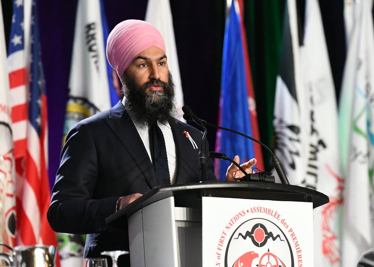 AFN_Updates's tweet photo. Leader of the NDP @theJagmeetSingh addressed the #AFNSCA2018 Chiefs, leaders and delegates. On now, leader of the CPC @AndrewScheer. Watch live at https://t.co/3BsdPVRbPZ https://t.co/FFcc7WlS0g