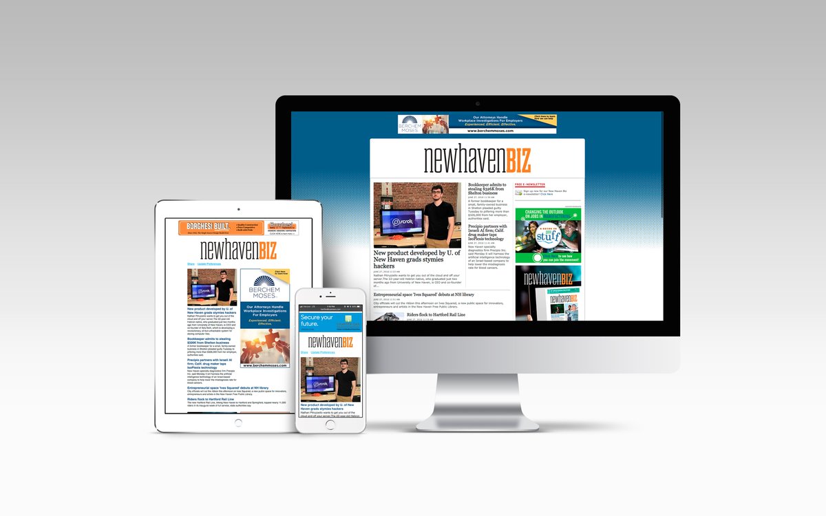Get informed with free daily emails covering the top business news in New Haven and designed for business professionals like you. Sign up today: bit.ly/2MRph0P