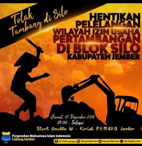 HENTIKAN PELELANGAN WILAYAH USAHA PERTAMBANGAN DI BLOK SILO, KABUPATEN JEMBER ✊
#TolakTambangEmas
#SaveSilo
@KementerianESDM @Humas_Jember @dokterFAIDA @pmiijember @ayub_elgenaro