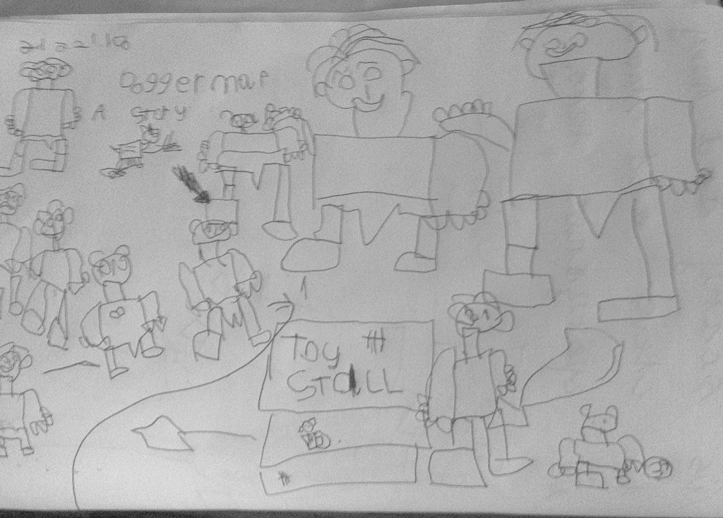 P2_1Garnetbank's tweet image. Dogger by Shirley Hughes,retold by P2 using  story maps.#talkforwriting #memoryanddrawing #greatjob